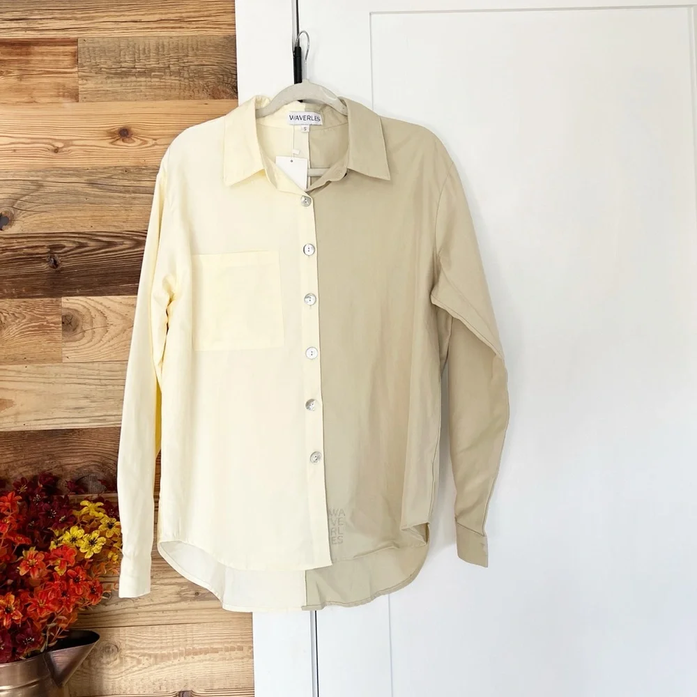 NWT Waverles Maternity Two Tone Poplin Short Set